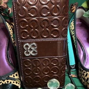 Coach Brown Embossed Wallet